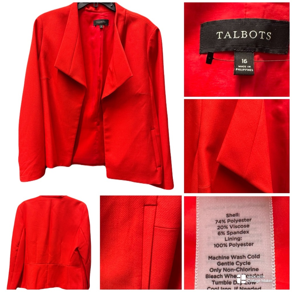 Talbots Women's Bold Orange Blazer - image 3